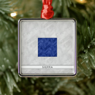 Waterverf Nautical Signal Maritime Vlag Metalen Ornament