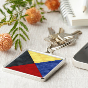 Waterverf Nautical Signal Maritime Vlag Sleutelhanger