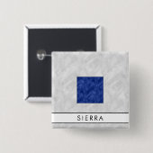 Waterverf Nautical Signal Maritime Vlag Vierkante Button 5,1 Cm (Voorkant /achterkant)