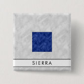 Waterverf Nautical Signal Maritime Vlag Vierkante Button 5,1 Cm (Voorkant)