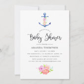 Waterverf Nautical Thormal Baby shower Kaart (Voorkant)