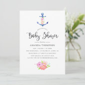 Waterverf Nautical Thormal Baby shower Kaart (Staand voorkant)