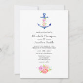 Waterverf Nautical Thormal Wedding Kaart (Voorkant)