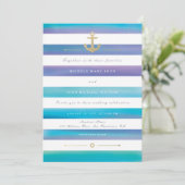 Waterverf Nautical Wedding Invite Kaart (Staand voorkant)