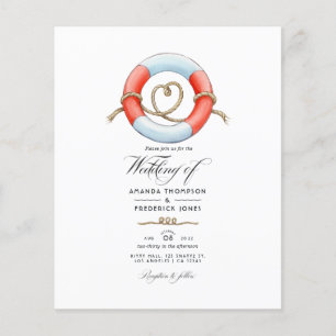 Waterverf Nautical Wedding Photo Flyer