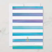 Waterverf Nautical Wedding Save the Date Kaart (Achterkant)