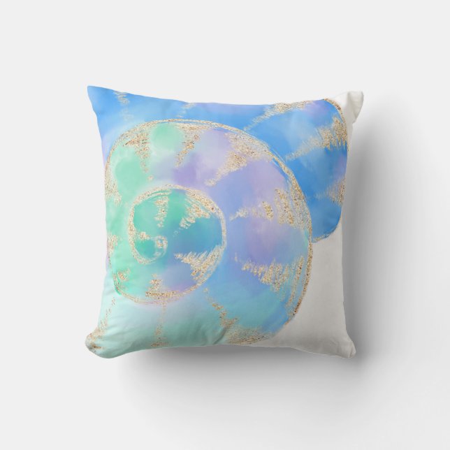 Waterverf Nautilus Kussen (Voorkant)