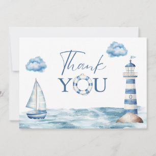 Waterverf Nautisch Baby shower Bedankkaart