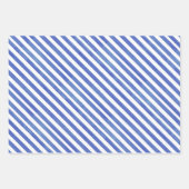 Waterverf Nautisch blauw en witte strepen Inpakpapier Vel (Voorkant)
