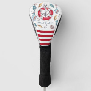 Waterverf Nautische Anker Boot Naam Golfheadcover