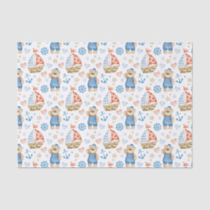 Waterverf Nautische zeilboot Sailor Beer Tissuepapier