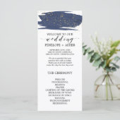 Waterverf Navy and Gold Sparkle Wedding Program Programma (Staand voorkant)