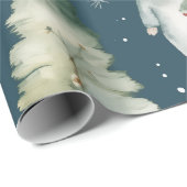  Waterverf Navy Blue Christmas Mouse Cadeaupapier (Rol Hoek)