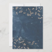 Waterverf Navy Blue Starry Roos Weddenschap Kaart (Achterkant)