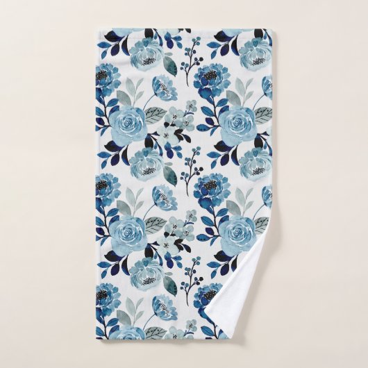 Waterverf Navy Botanical Bath Towel Set Bad Handdoek (Handdoek)