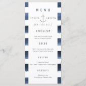 Waterverf Navy Stripes Strand bruiloft menu (Voorkant)
