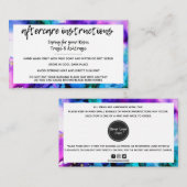 Waterverf Nazorginstructies 1 Visitekaartje (Voorkant / Achterkant)