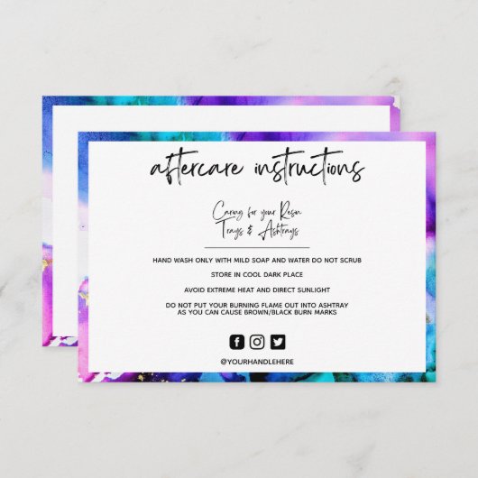 Waterverf Nazorginstructies 2 (Voorkant / Achterkant)