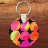 Waterverf neon spots pop kunst sleutelhanger (Voorkant)
