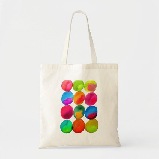 Waterverf neon spots pop kunst tote bag (Voorkant)