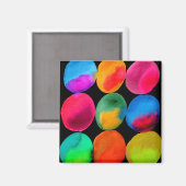 Waterverf neoncirkelpatroon abstracte kunstkleur magneet (Voorkant / Achterkant)