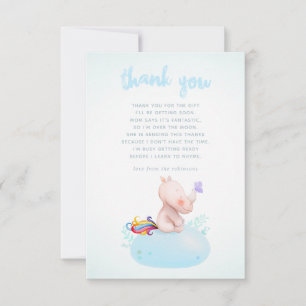 Waterverf Neushoorn Eenhoorn Baby Jongen Shower Be Bedankkaart