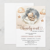 Waterverf neutraal bruin tinten ivoor teddybeer kaart (Voorkant / Achterkant)