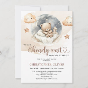 Waterverf neutraal bruin tinten ivoor teddybeer kaart