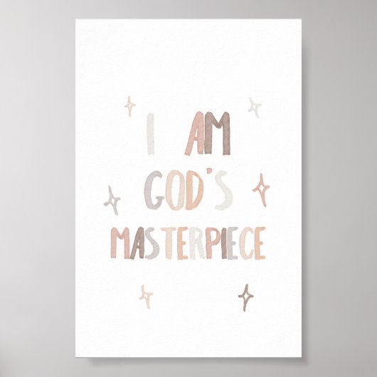 Waterverf Neutraal Gods meesterwerk poster (Voorkant)