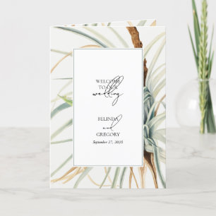 Waterverf Neutral Boho Bruiloft Orde van Service Programma