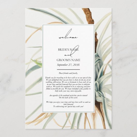 Waterverf Neutral Boho trouwroute Programma (Voorkant)