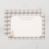 Waterverf Neutral Plaid Goose Bedankkaart (Voorkant / Achterkant)