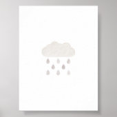 Waterverf Neutrale wolk en regen poster (Voorkant)
