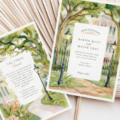 Waterverf New Orleans Garden District bruiloft Kaart