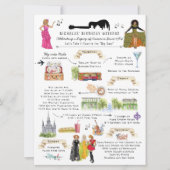 Waterverf New Orleans Verjaardag Weekend Route Kaart (Voorkant)