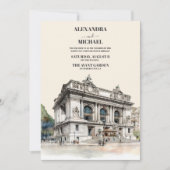 Waterverf New York Bestemming Bruiloft Kaart (Voorkant)