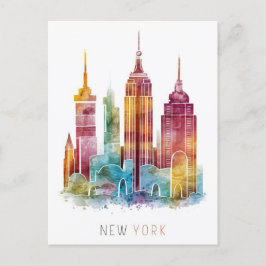 Waterverf New York Briefkaart