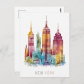 Waterverf New York Briefkaart (Voorkant / Achterkant)