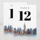 Waterverf New York City Tafelnummer (Voorkant / Achterkant)