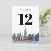 Waterverf New York City Tafelnummer (Staand voorkant)