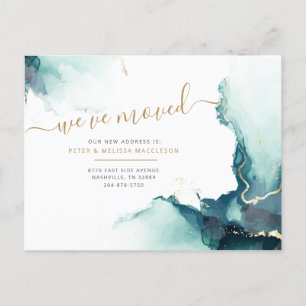 Waterverf Nieuw adres We've Moved Aankondiging