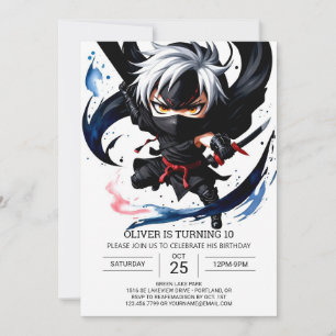 Waterverf Ninja Adventure Verjaardag Kaart