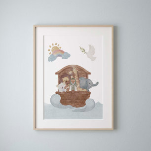 waterverf Noah's ark poster