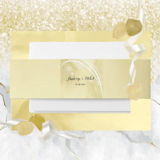 Waterverf Noelle Wedding Invitation Belly Band Uitnodigingen Wikkel