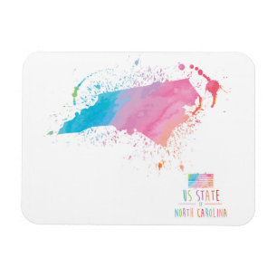 Waterverf North Carolina Magneet