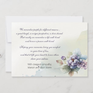 Waterverf Nosegay Condoleance Kaart