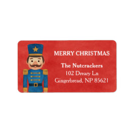 Waterverf notenkraker kerstadreslabel etiket