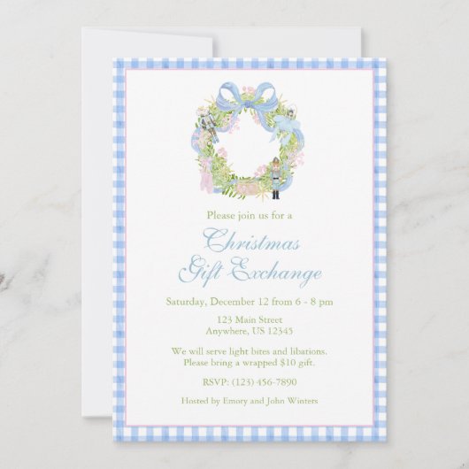 Waterverf Notenkraker krans partij Kaart (Voorkant)