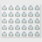 Waterverf Notenkraker Monogram Crest Christmas Cadeaupapier (Vlak)