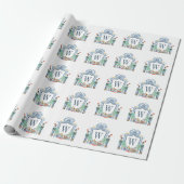 Waterverf Notenkraker Monogram Crest Christmas Cadeaupapier (Uitgerold)